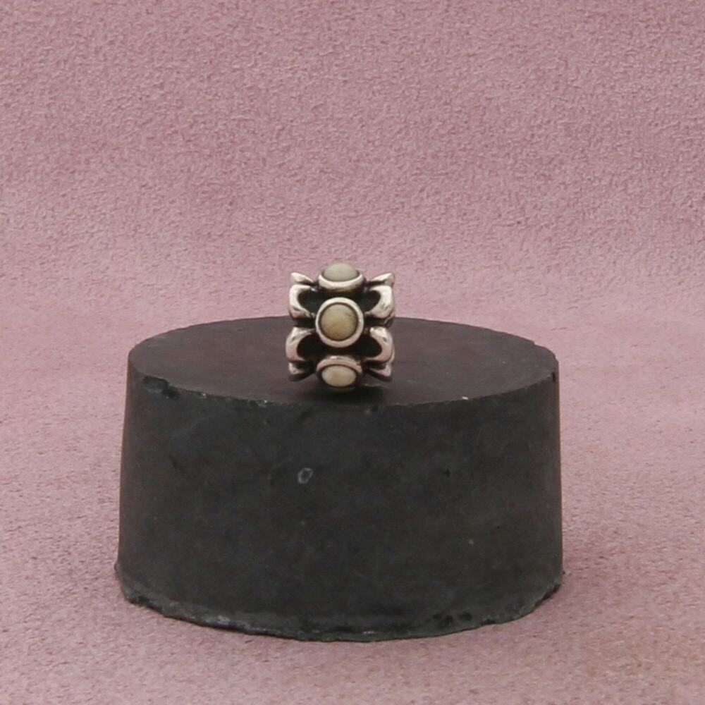 pandora sterling silver authentic forget-me-not white agate bead (790470) charm